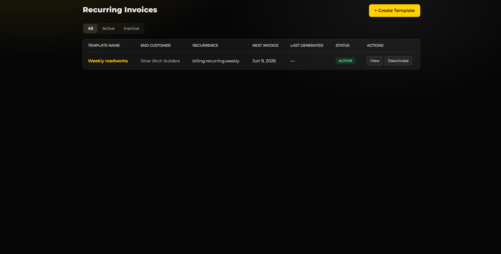 Recurring Invoices